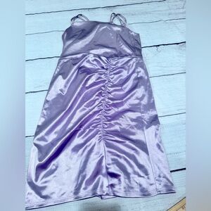 Zunie Girls Purple Satin Ruched Dress 16